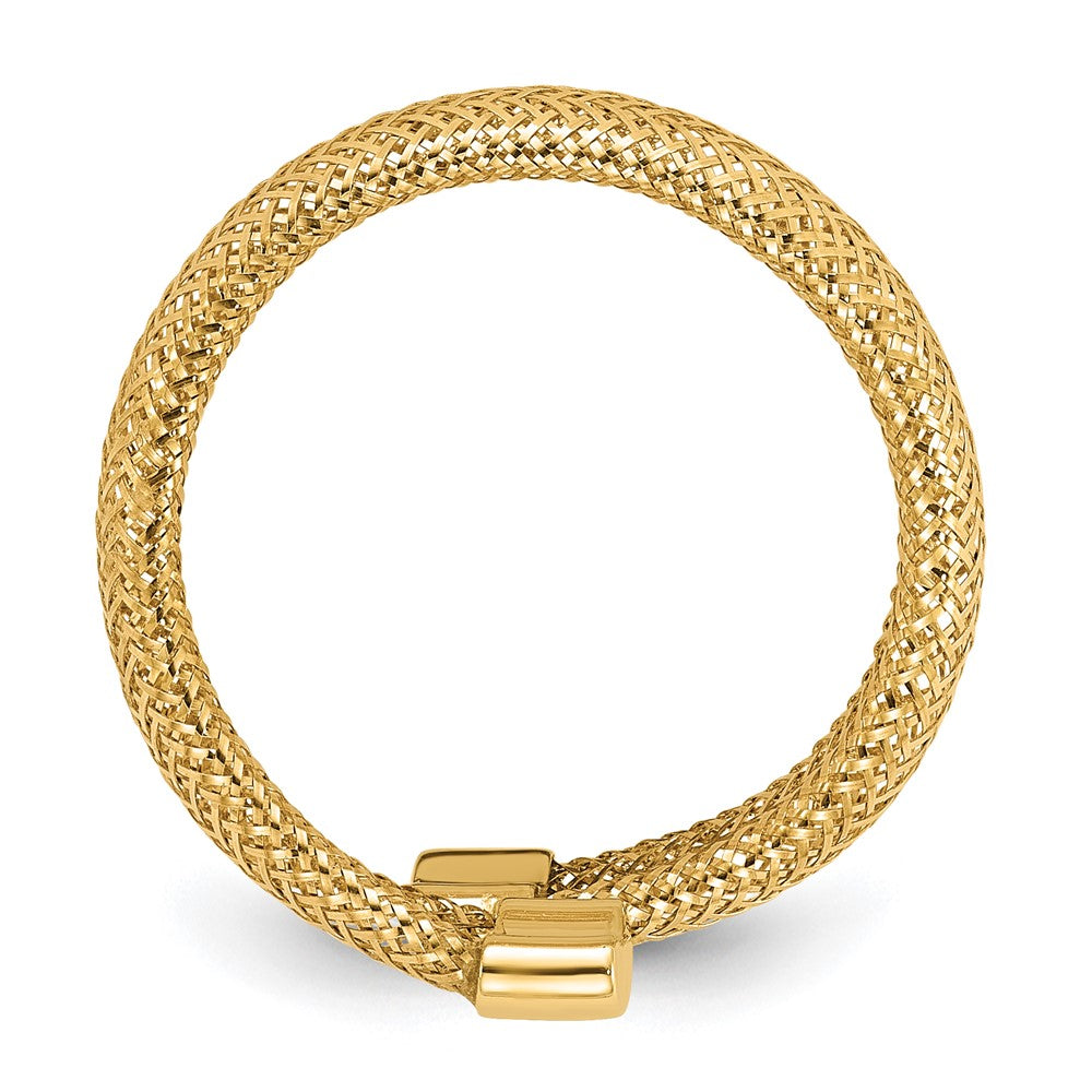 14K Gelbgold Netz Bypass Dehnbar Ring