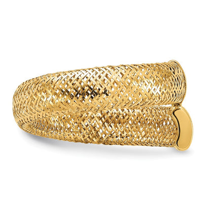 14K Gelbgold Netz Bypass Dehnbar Ring