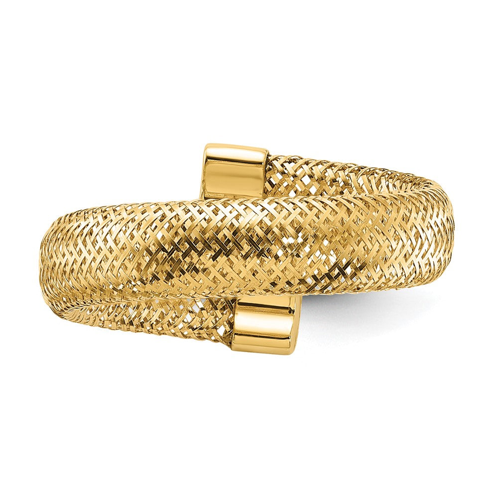 14K Gelbgold Netz Bypass Dehnbar Ring
