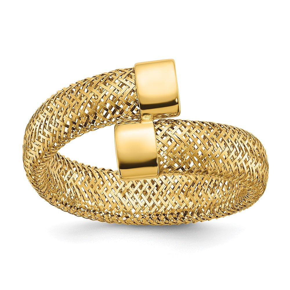 14K Gelbgold Netz Bypass Dehnbar Ring