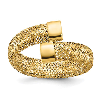 14K Gelbgold Netz Bypass Dehnbar Ring