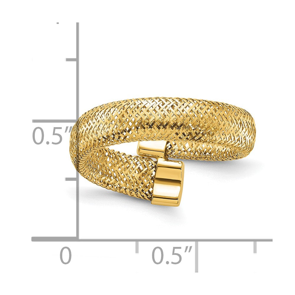 14K Gelbgold Netz Bypass Dehnbar Ring