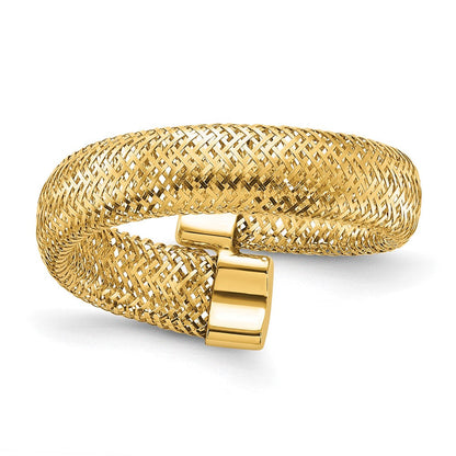 14K Gelbgold Netz Bypass Dehnbar Ring