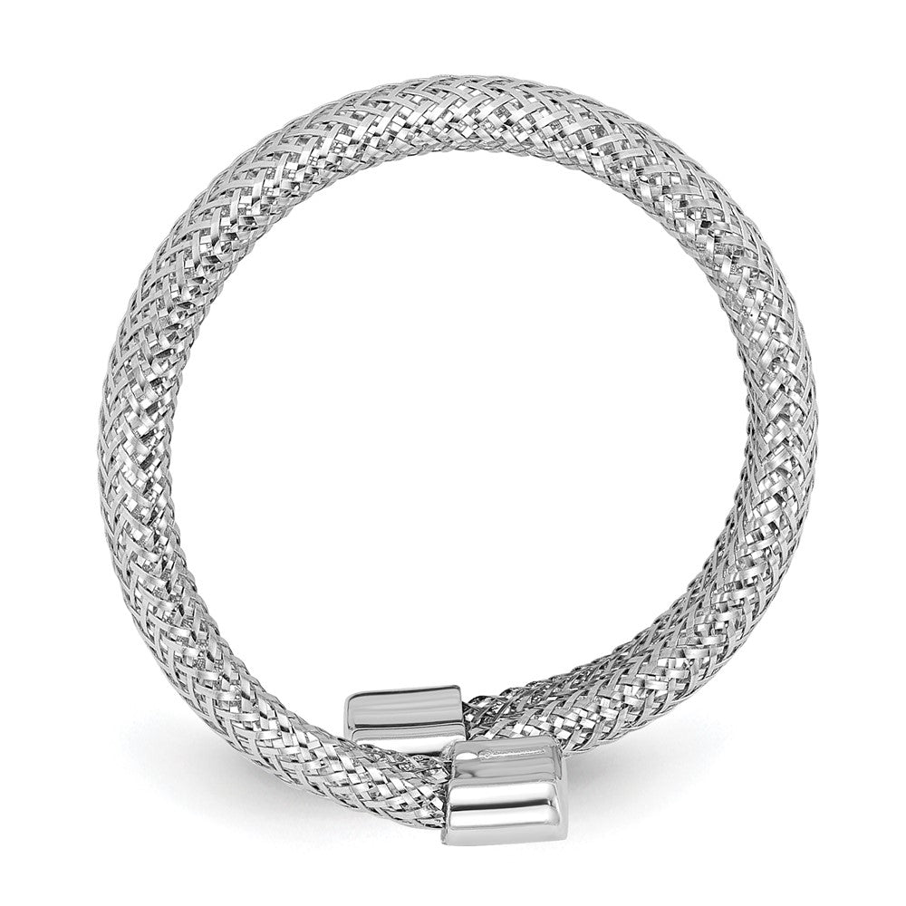 14K Gelb & Rhodium Netz Bypass Dehnbar Ring