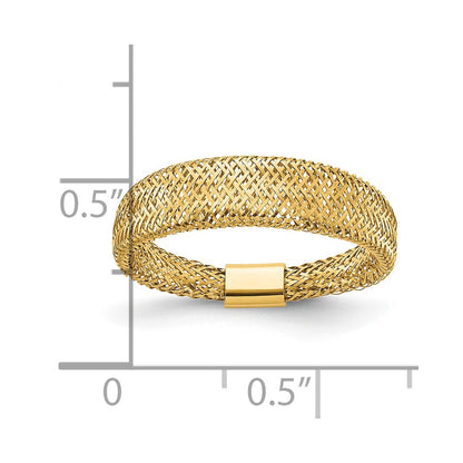 14K Gelbgold Netz Verjüngt Dehnbar Ring