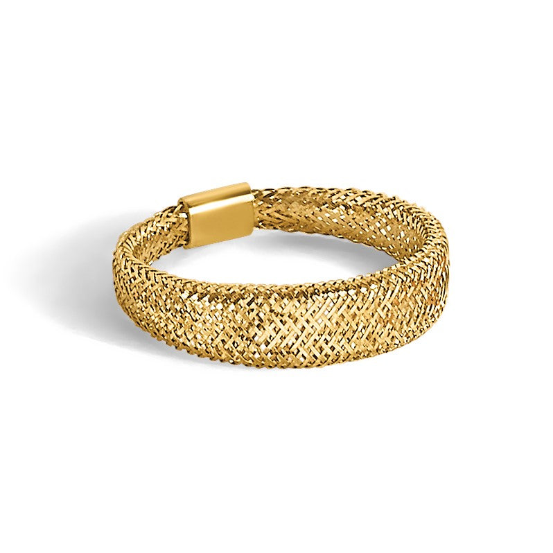 14K Gelbgold Netz Verjüngt Dehnbar Ring