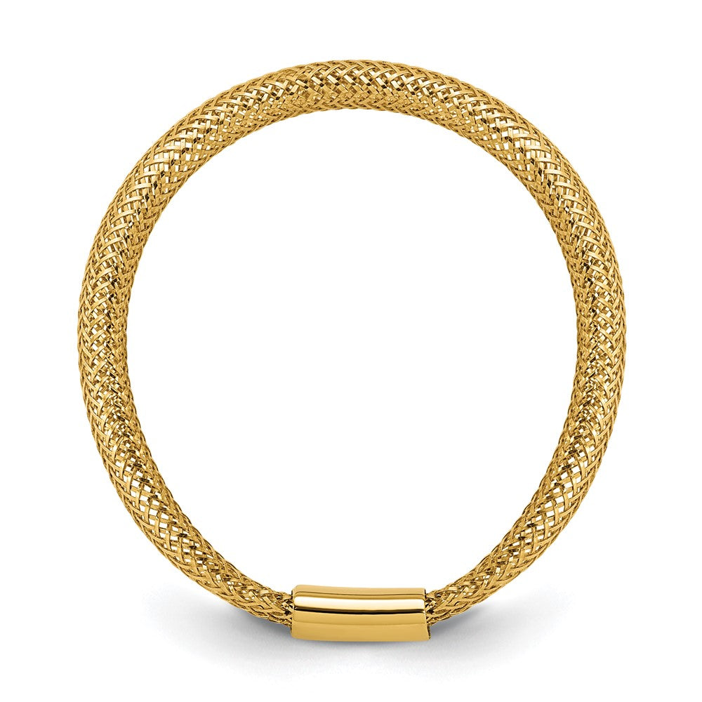 14K Gelbgold Poliert Netz Dehnbar Ring