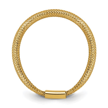14K Gelbgold Poliert Netz Dehnbar Ring