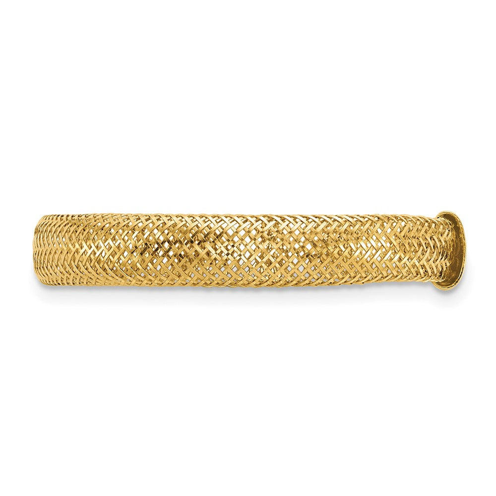 14K Gelbgold Poliert Netz Dehnbar Ring