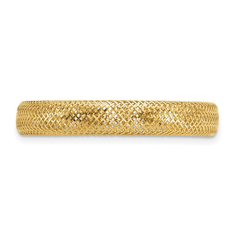 14K Gelbgold Poliert Netz Dehnbar Ring