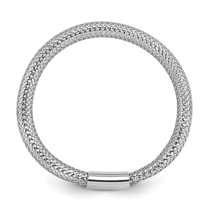 14K Gelb & Rhodium Weiß Beschichtung Poliert Netz Dehnbar Ring