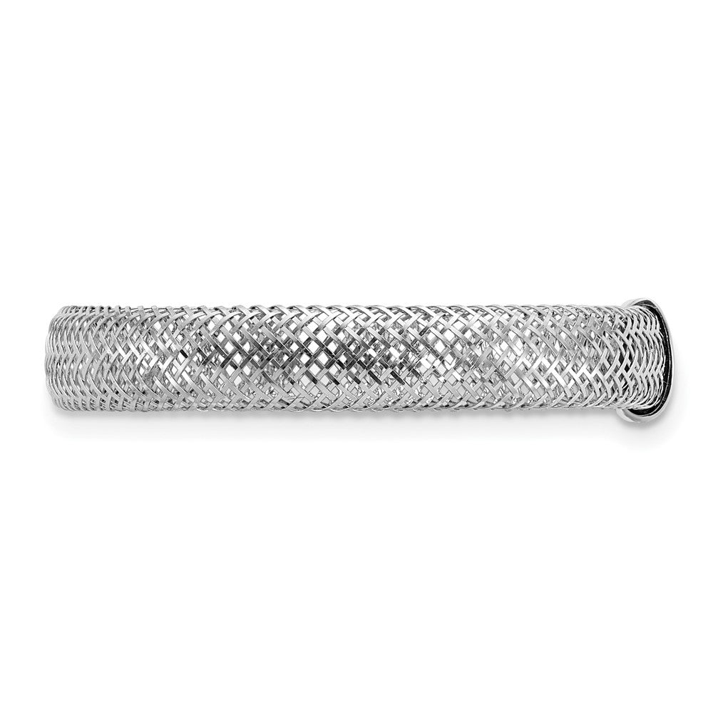 14K Gelb & Rhodium Weiß Beschichtung Poliert Netz Dehnbar Ring
