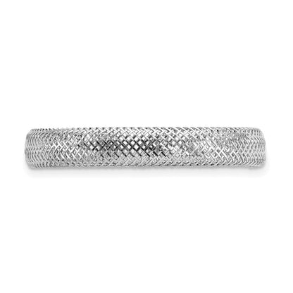14K Gelb & Rhodium Weiß Beschichtung Poliert Netz Dehnbar Ring