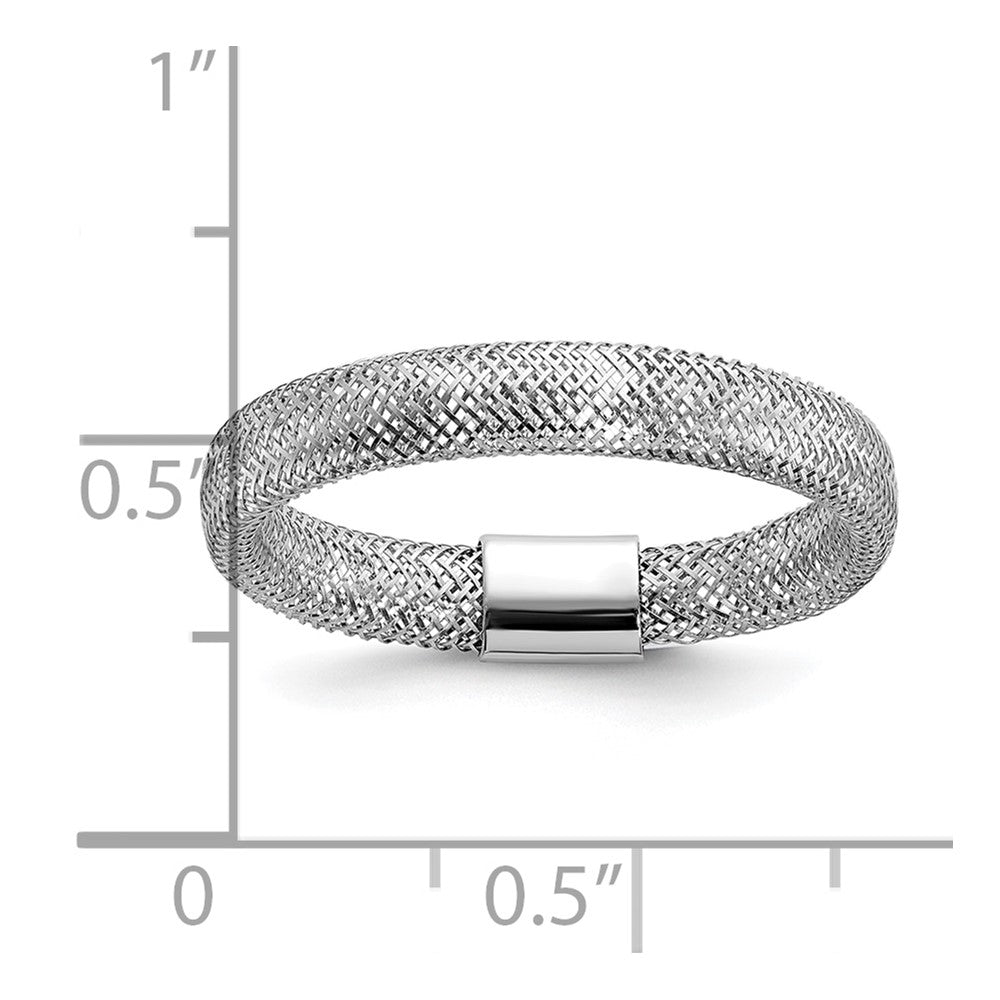 14K Gelb & Rhodium Weiß Beschichtung Poliert Netz Dehnbar Ring