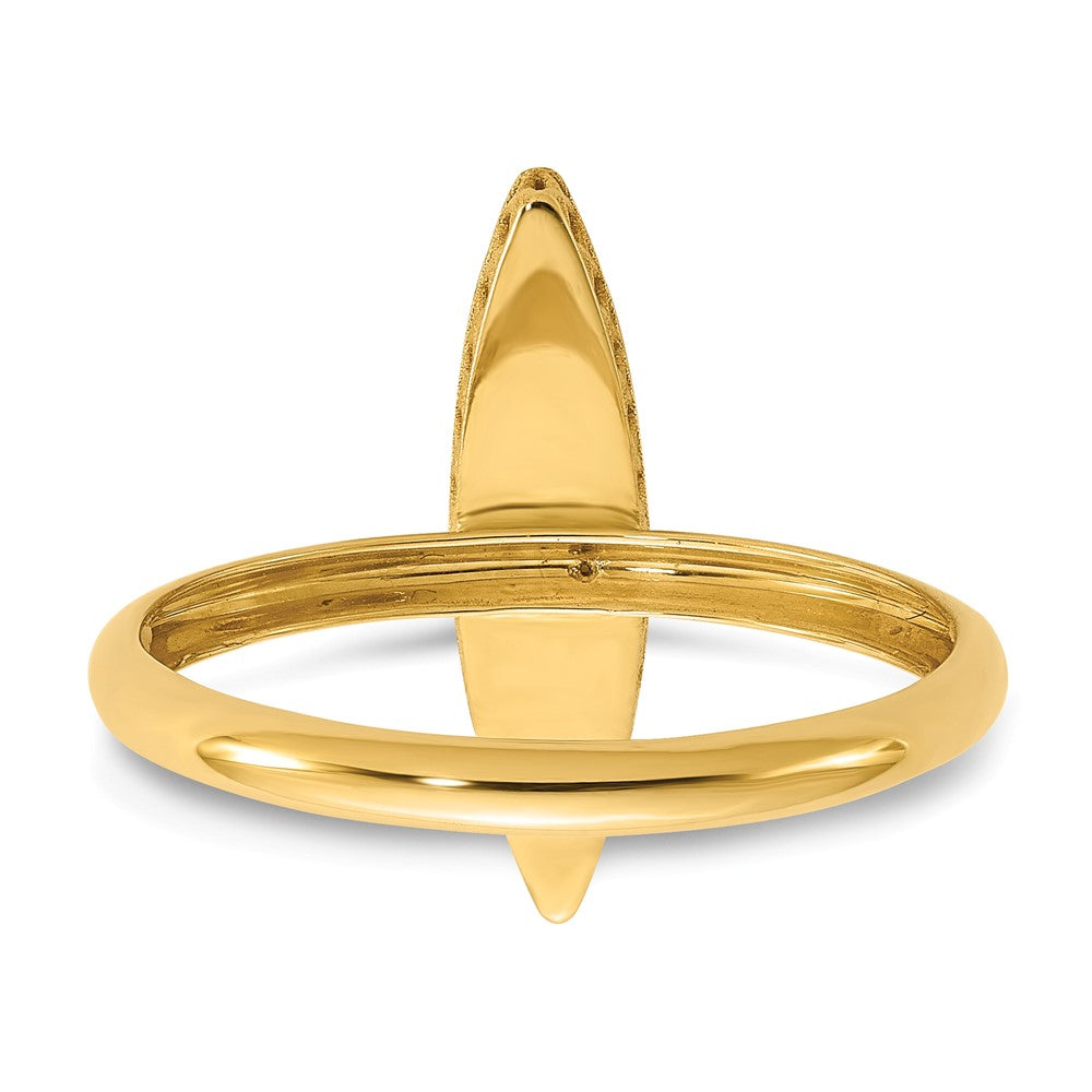 14K Gelbgold Poliert Perlmutt Fantasie Ring (size 7 Nur)