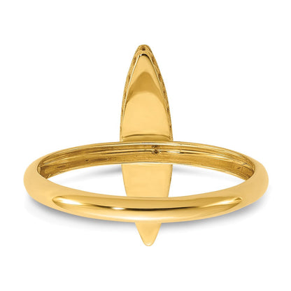 14K Gelbgold Poliert Perlmutt Fantasie Ring (size 7 Nur)