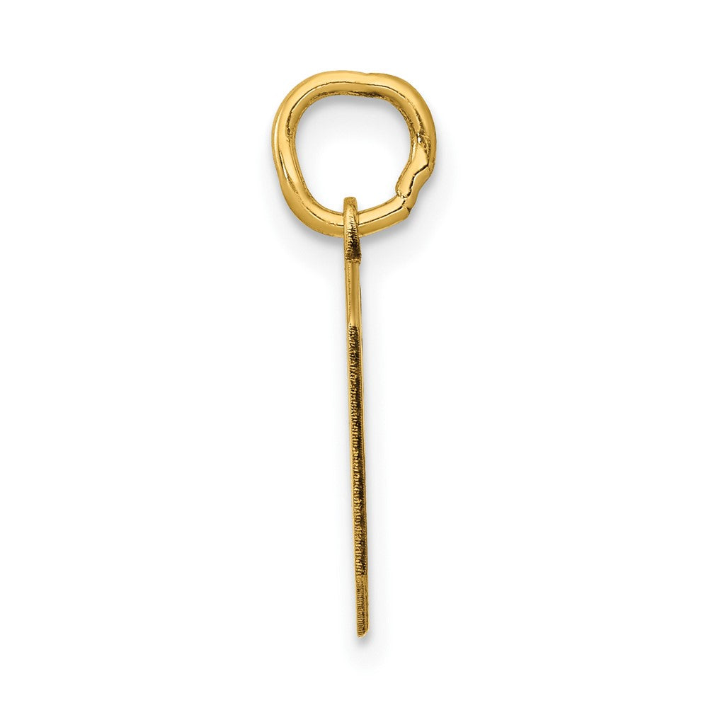 14K Gelbgold 14K Klein Poliert Zahl 0 Charm