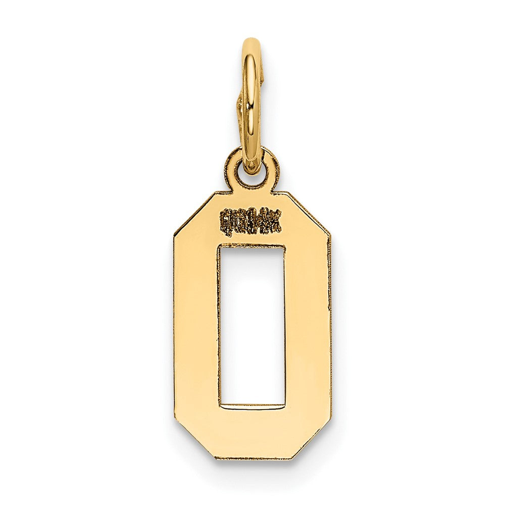 14K Gelbgold 14K Klein Poliert Zahl 0 Charm