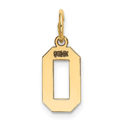14K Gelbgold 14K Klein Poliert Zahl 0 Charm
