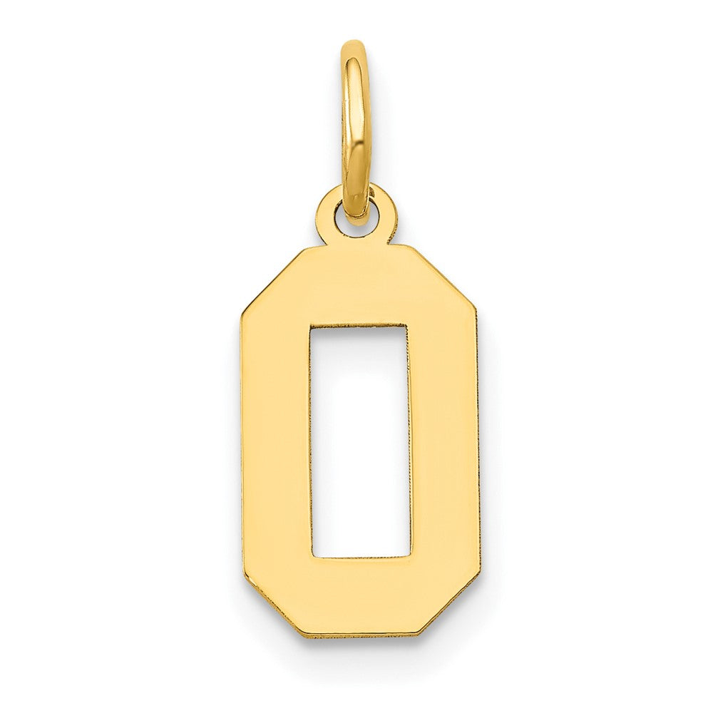 14K Gelbgold 14K Klein Poliert Zahl 0 Charm