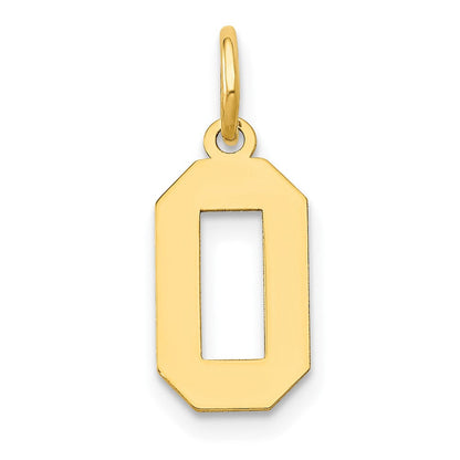 14K Gelbgold 14K Klein Poliert Zahl 0 Charm