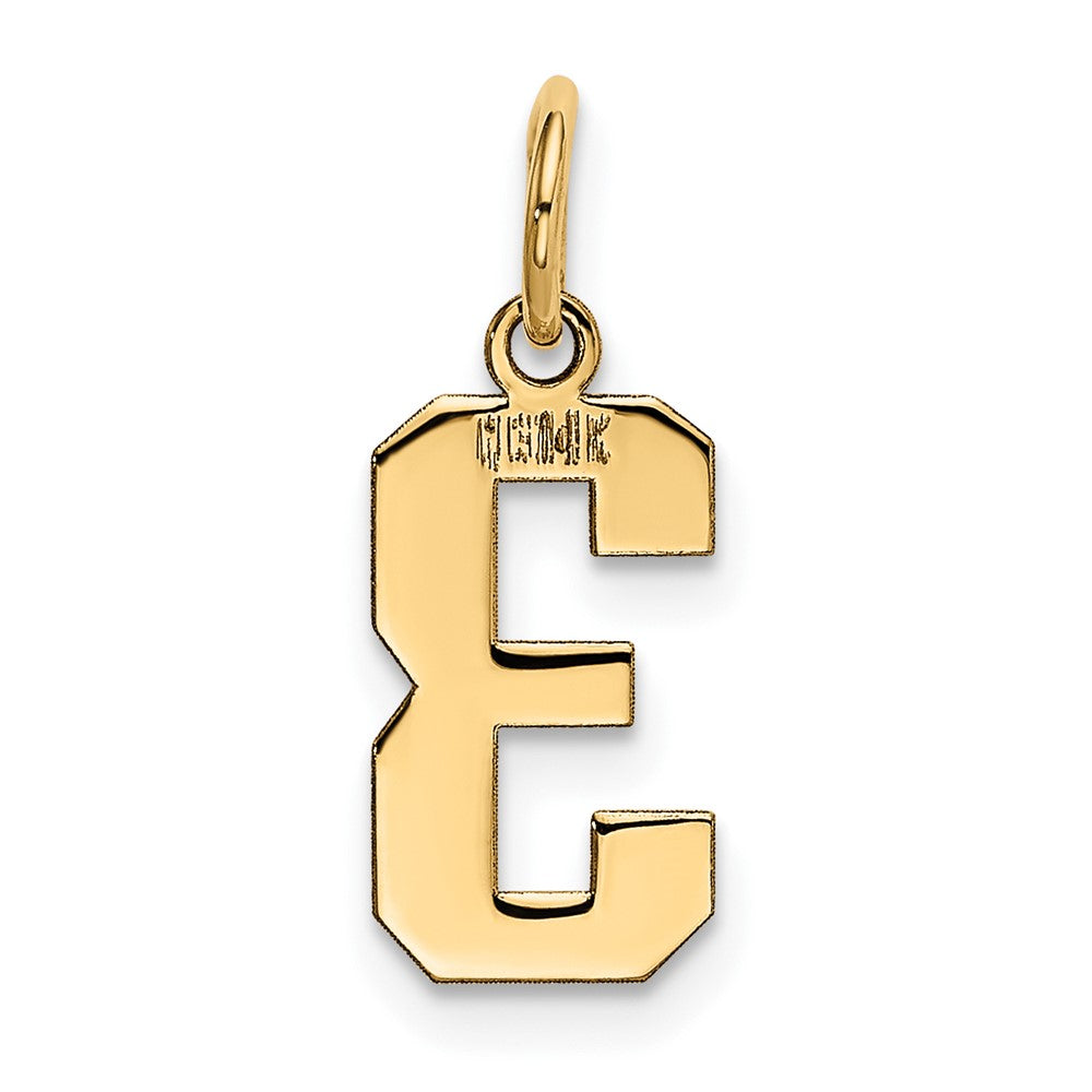 14K Gelbgold 14K Klein Poliert Zahl 3 Charm