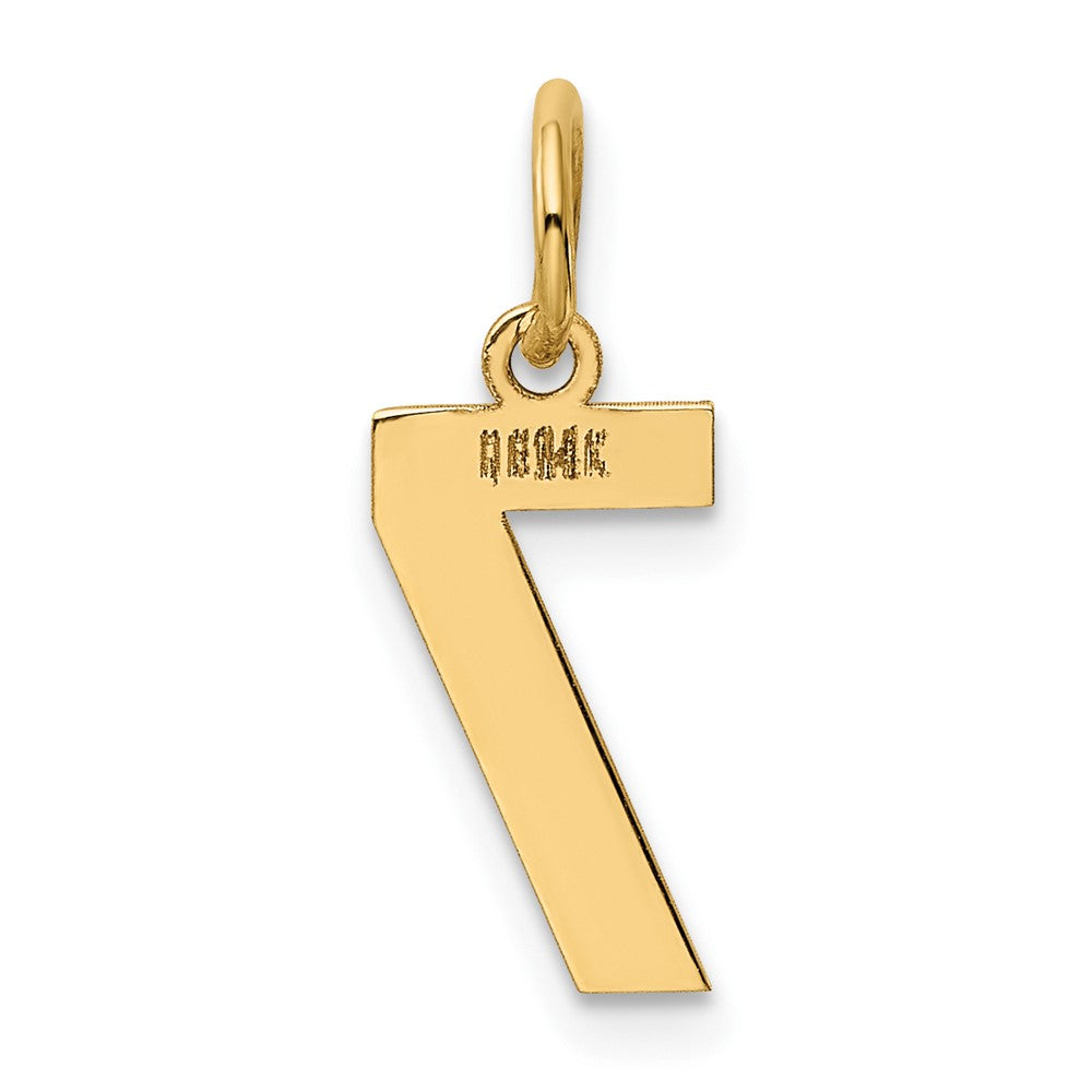 14K Gelbgold 14K Klein Poliert Zahl 7 Charm