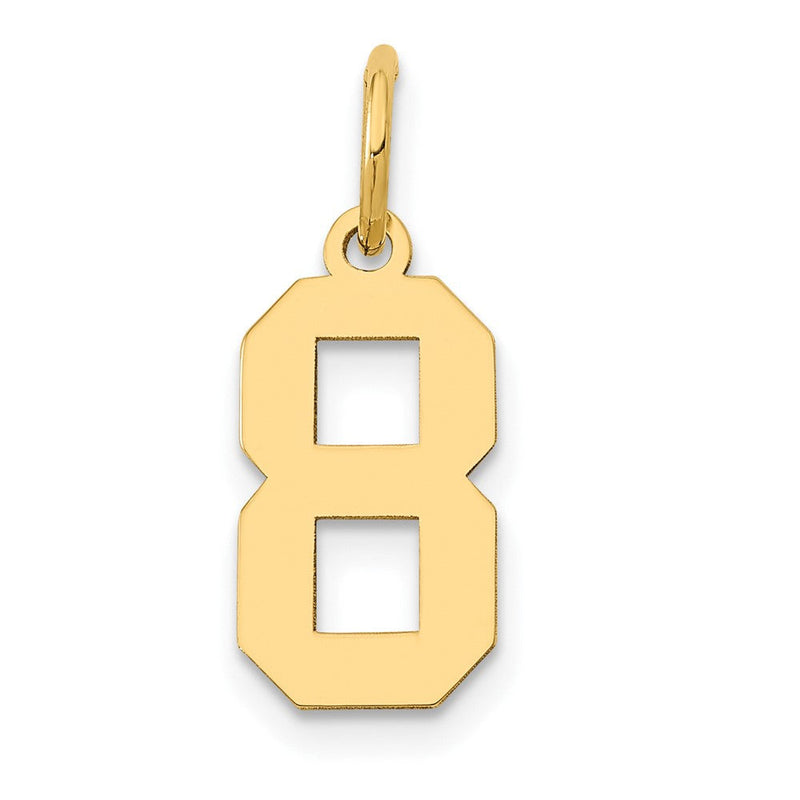 14K Gelbgold 14K Klein Poliert Zahl 8 Charm
