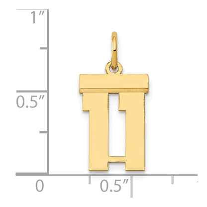 14K Gelbgold 14K Klein Poliert Zahl 11 Charm