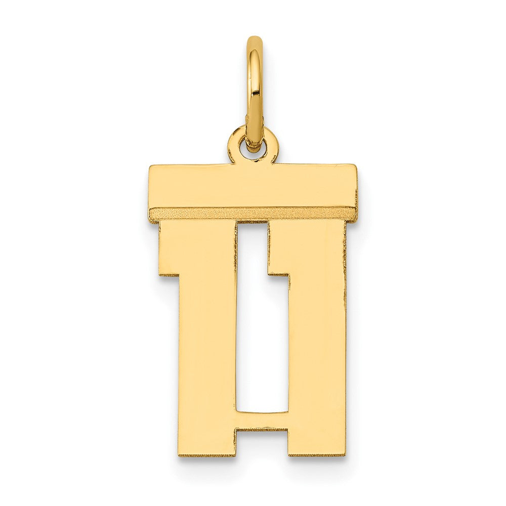 14K Gelbgold 14K Klein Poliert Zahl 11 Charm