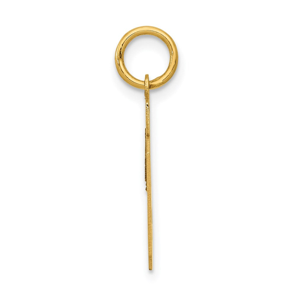14K Gelbgold Kleiner Polierter Charm „Zahl 19“