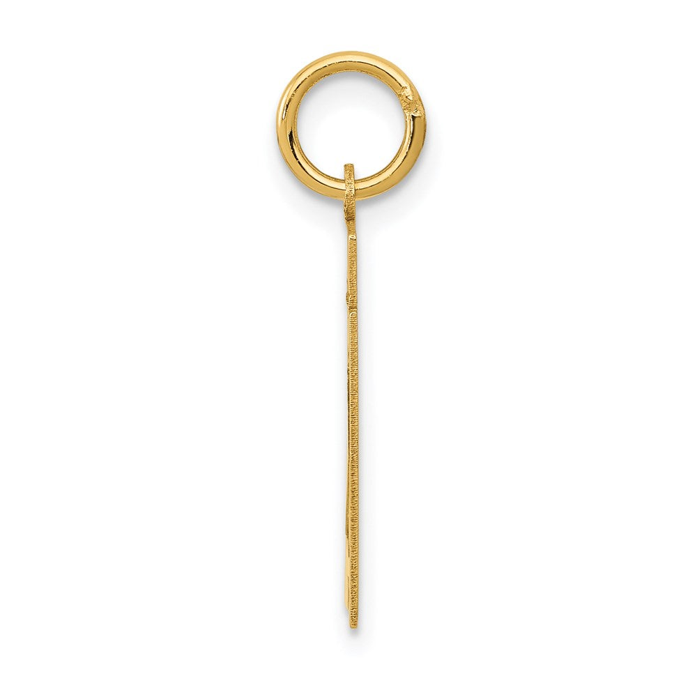 14K Gelbgold Kleiner Polierter Zahl-21-Charm