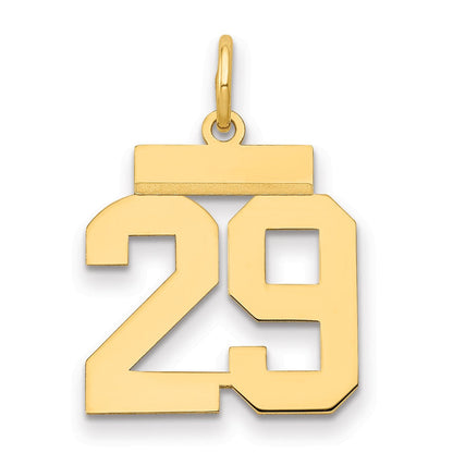 14K Gelbgold Kleiner Polierter Charm Zahl 29