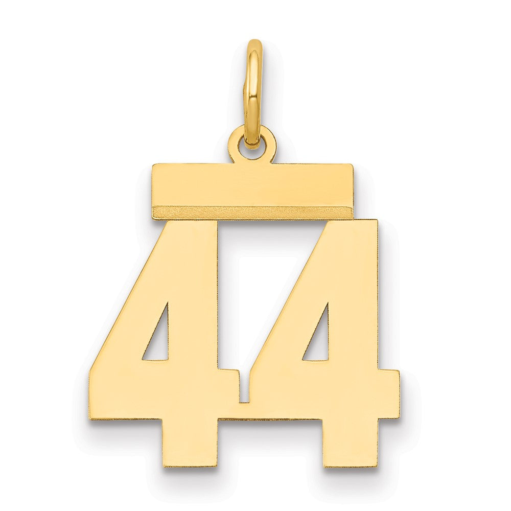 14K Gelbgold Kleiner Polierter Charm Zahl 44