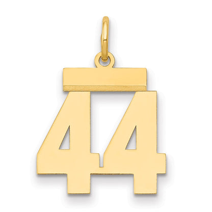 14K Gelbgold Kleiner Polierter Charm Zahl 44