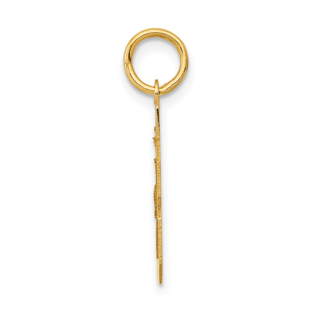 14K Gelbgold Kleiner Polierter Zahl-48-Charm