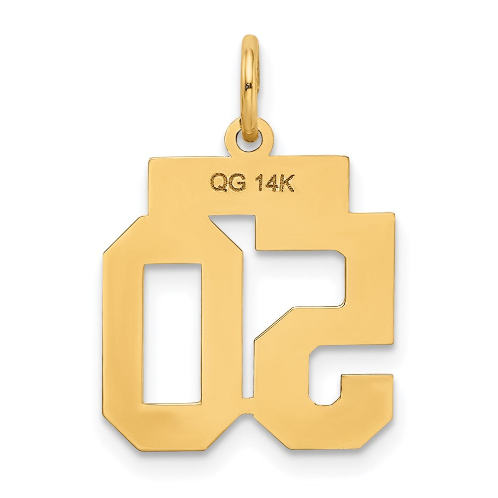 14K Gelbgold Kleiner Polierter Charm „Zahl 50“