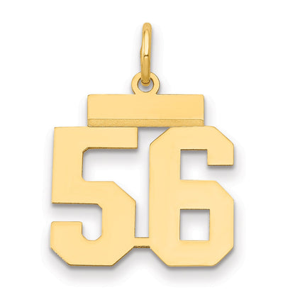 14K Gelbgold kleiner polierter Zahl-56-Charm