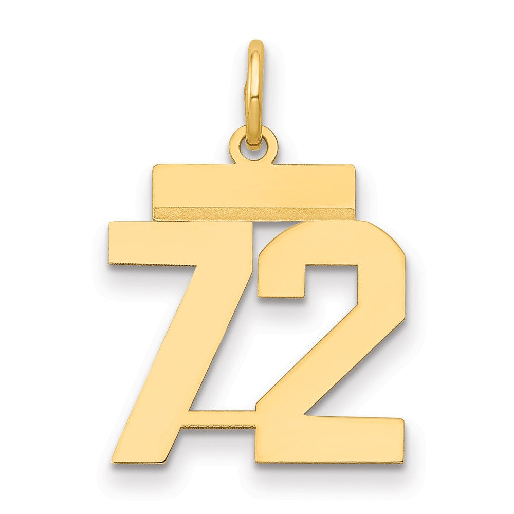14K Gelbgold Kleiner Polierter Charm Nummer 72