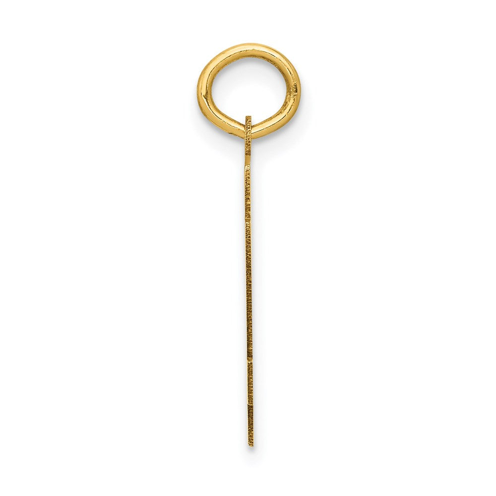 14K Gelbgold Kleiner Polierter Charm „Zahl 74“