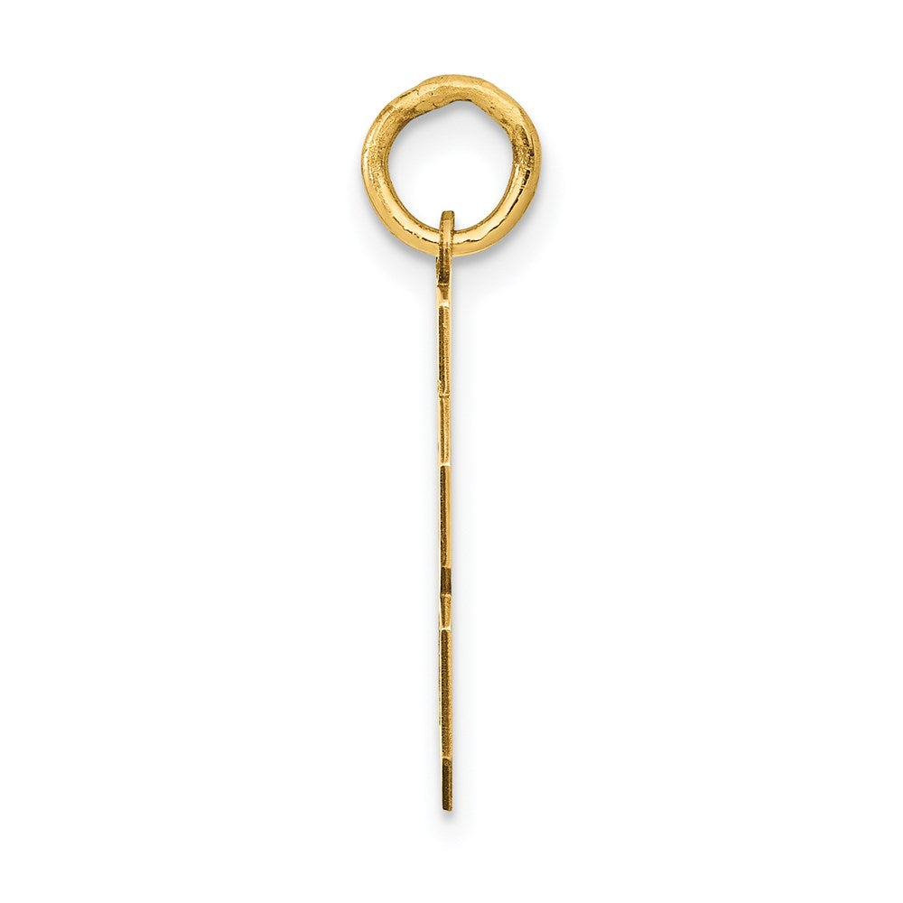 14K Gelbgold Kleiner Polierter Zahlenanhänger „78" Charm