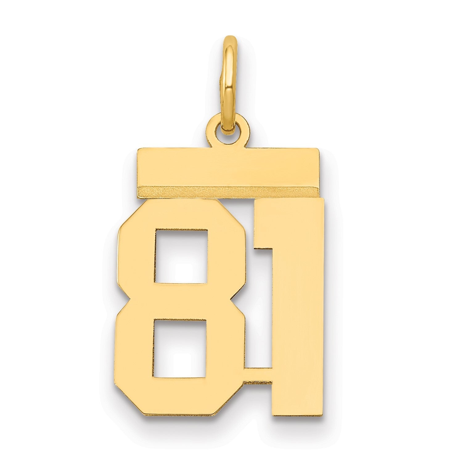 14K Gelbgold Kleiner Polierter Charm Zahl 81