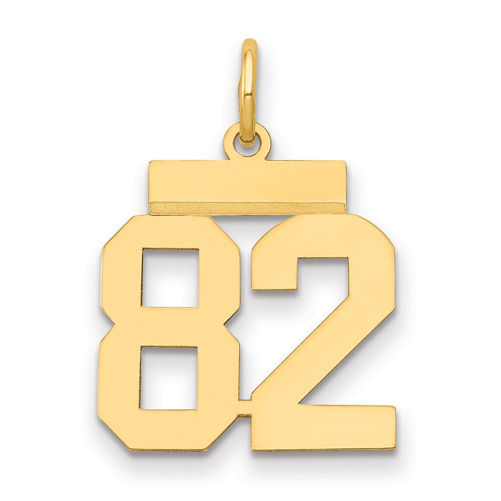 14K Gelbgold Kleiner Polierter Charm Zahl 82