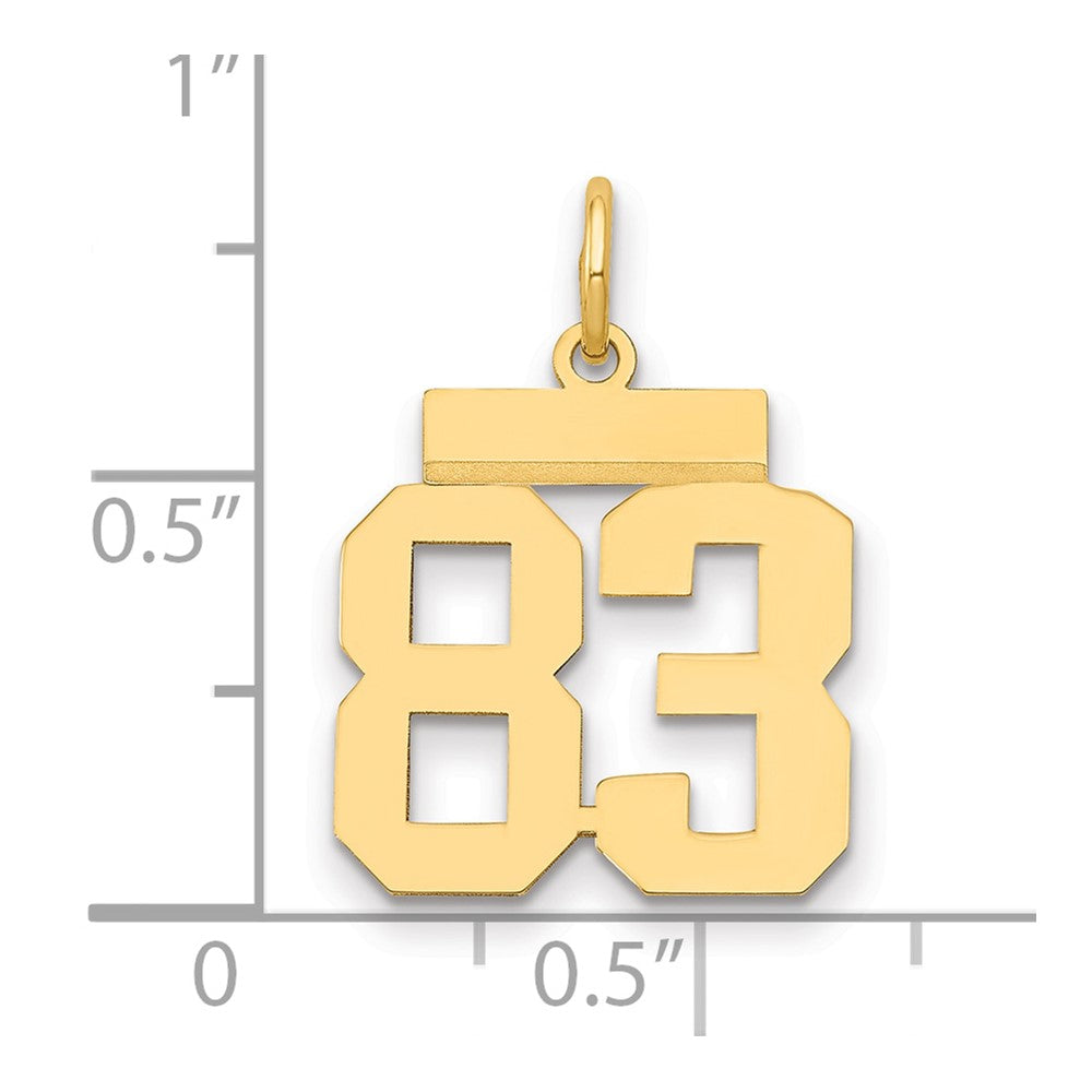 14K Gelbgold Kleiner Polierter Charm Zahl 83