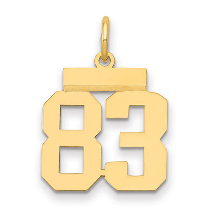 14K Gelbgold Kleiner Polierter Charm Zahl 83