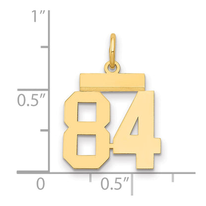 14K Gelbgold Kleiner Polierter Charm „Zahl 84“