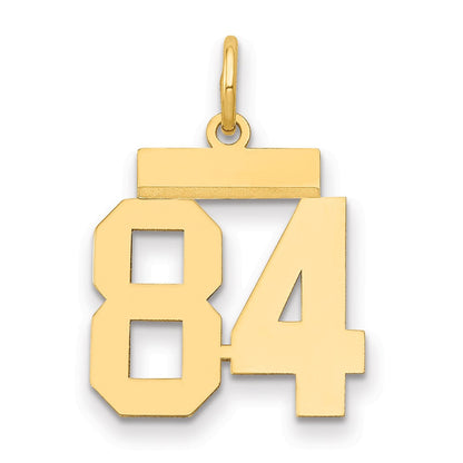 14K Gelbgold Kleiner Polierter Charm „Zahl 84“