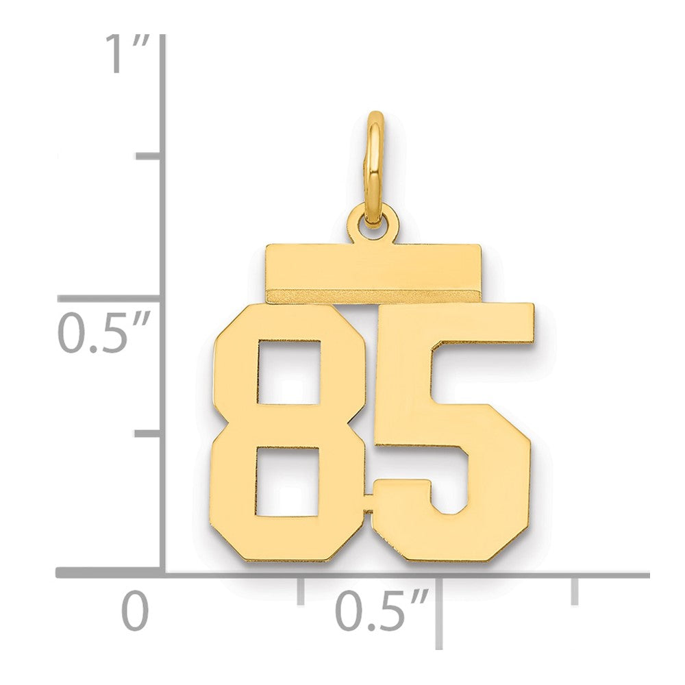 14K Gelbgold Kleiner Polierter Charm „Nummer 85“