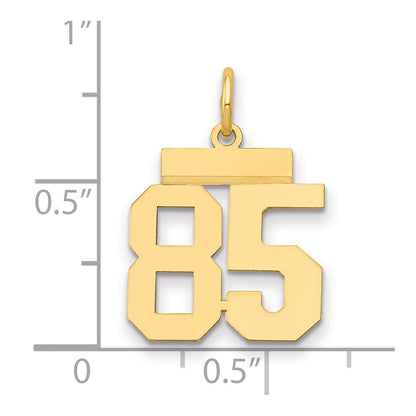 14K Gelbgold Kleiner Polierter Charm „Nummer 85“