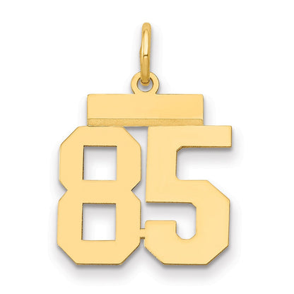 14K Gelbgold Kleiner Polierter Charm „Nummer 85“